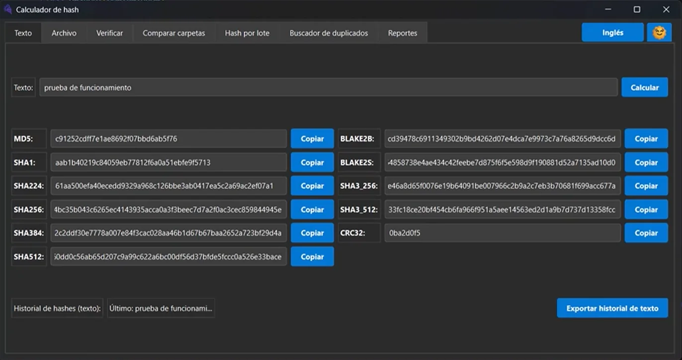 Calculador de hash