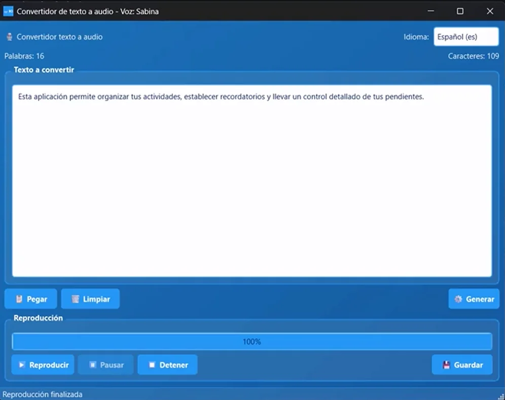 Convertidor de texto a audio