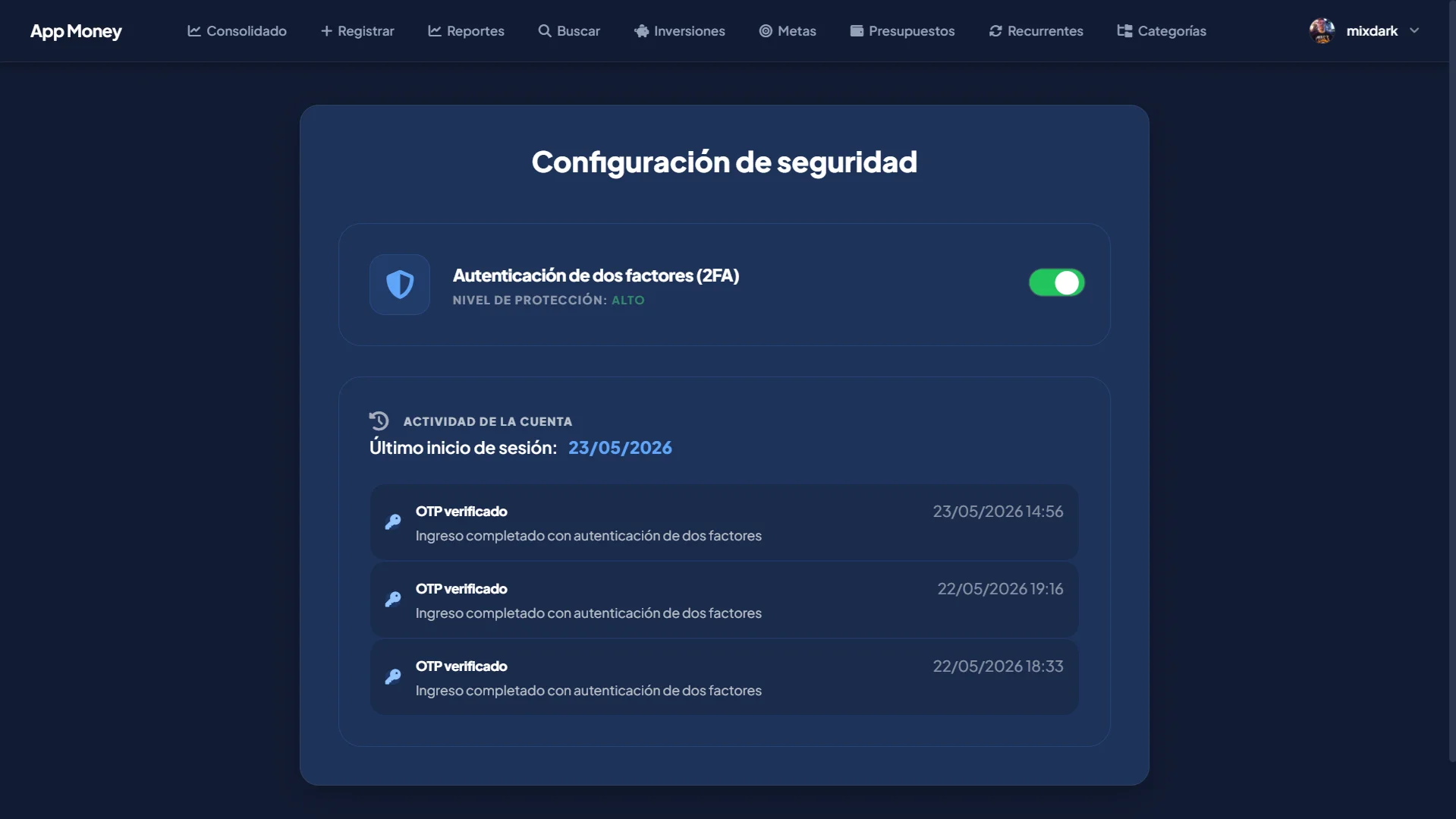 Captura 12 - Seguridad