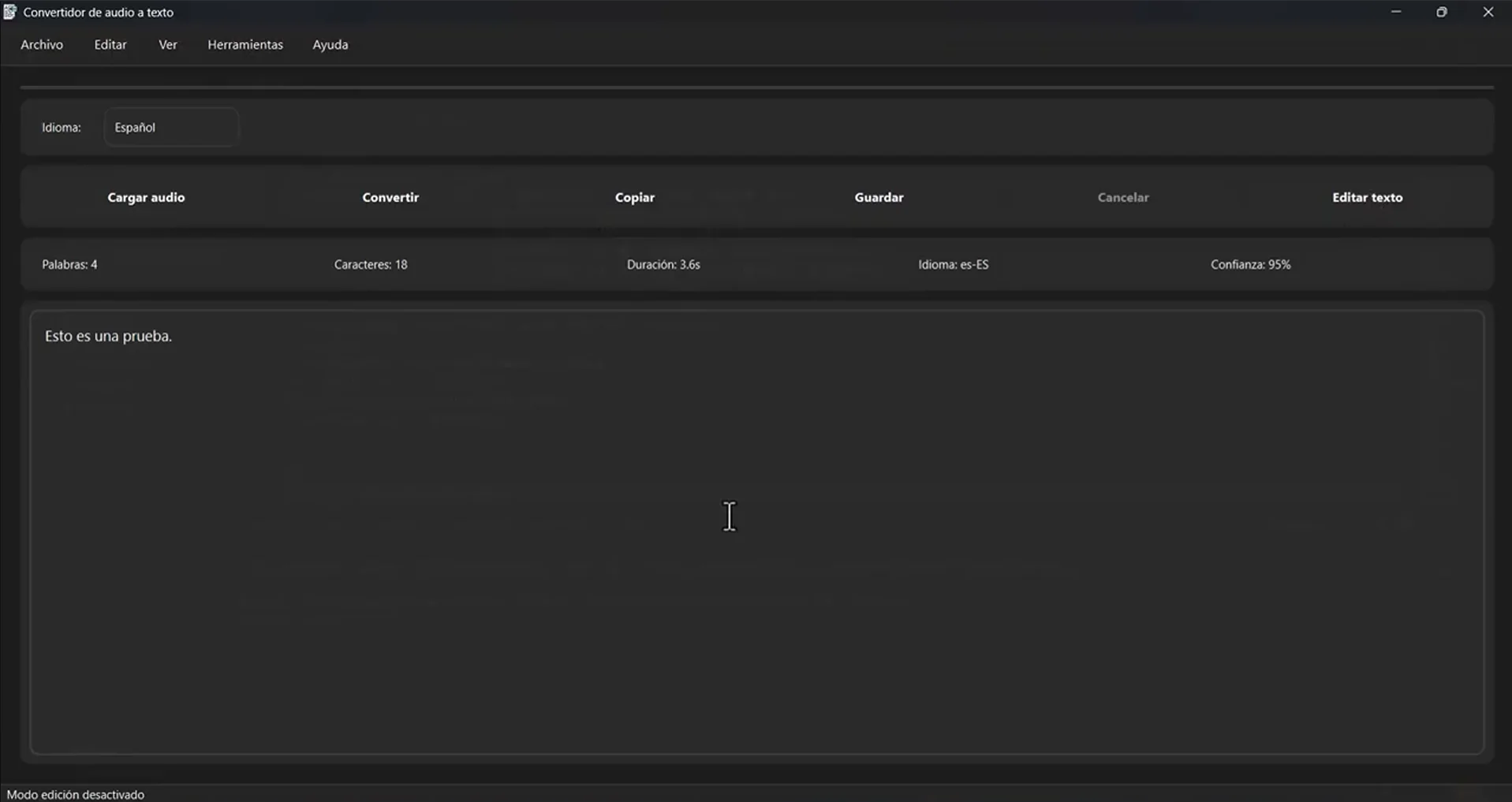 Convertidor de audio a texto